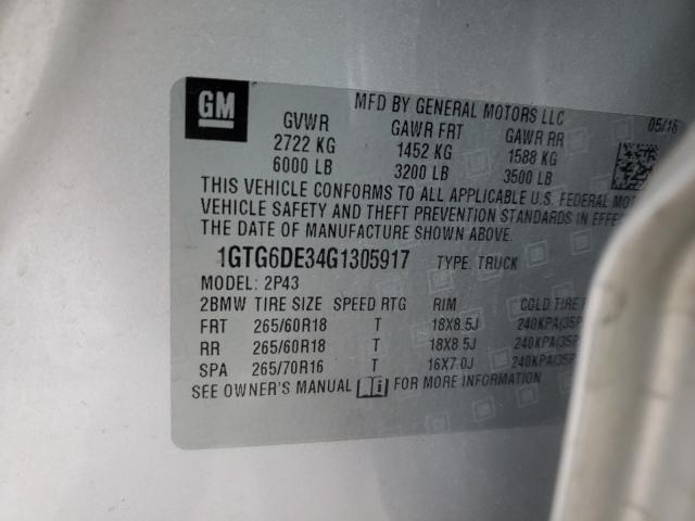 2016 GMC CANYON SLT 1GTG6DE34G1305917