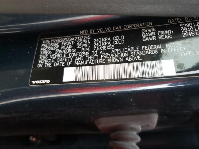 2010 VOLVO XC60 T6 YV4992DZ9A2107245