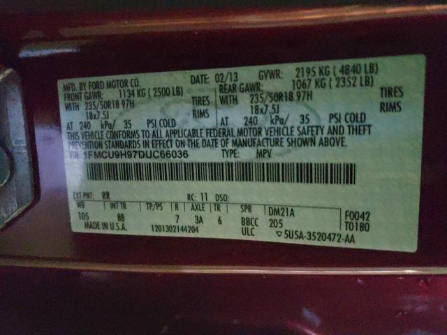 2013 FORD ESCAPE SEL 1FMCU9H97DUC66036