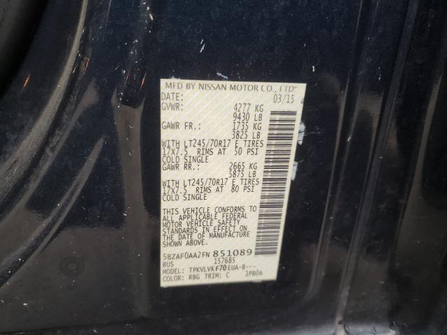 2015 NISSAN NV 3500 S 5BZAF0AA2FN851089