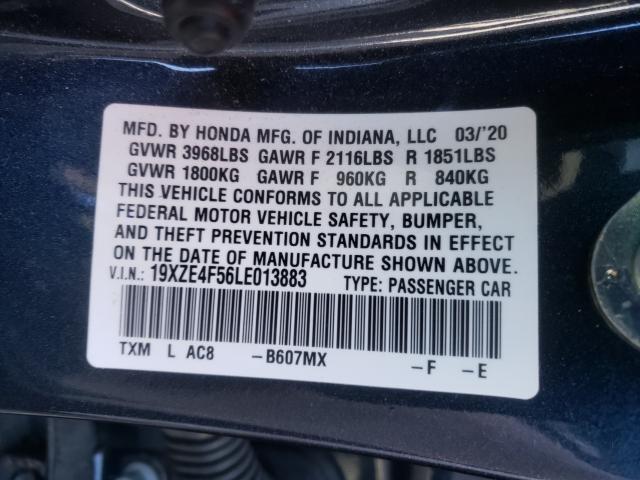 2020 HONDA INSIGHT EX 19XZE4F56LE013883
