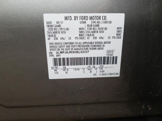 2017 LINCOLN MKX PREMIE 2LMPJ6JR9HBL52337