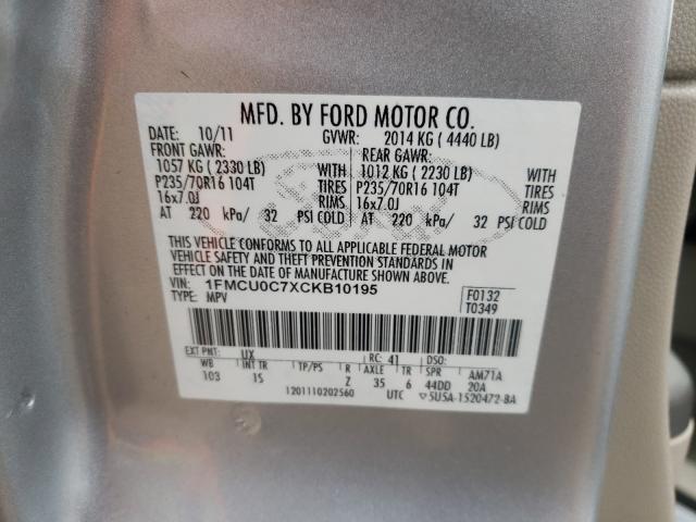 2012 FORD ESCAPE XLS 1FMCU0C7XCKB10195
