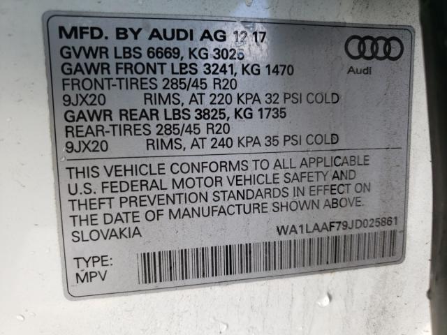 VIN WA1LAAF79JD025861 2018 Audi Q7, Premium Plus no.10