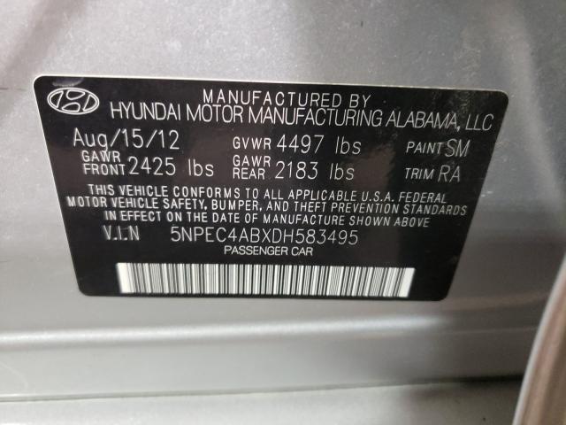 2013 HYUNDAI SONATA SE 5NPEC4ABXDH583495