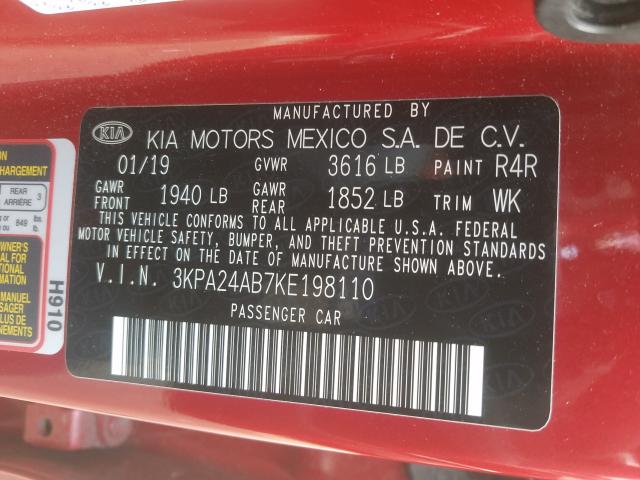 2019 KIA RIO S 3KPA24AB7KE198110