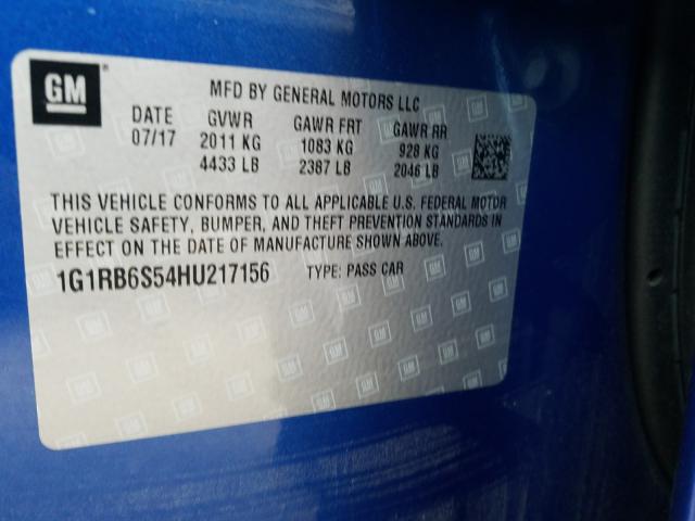 2017 CHEVROLET VOLT PREMI 1G1RB6S54HU217156