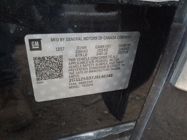 2018 CHEVROLET IMPALA PRE 2G1125S37J9146348