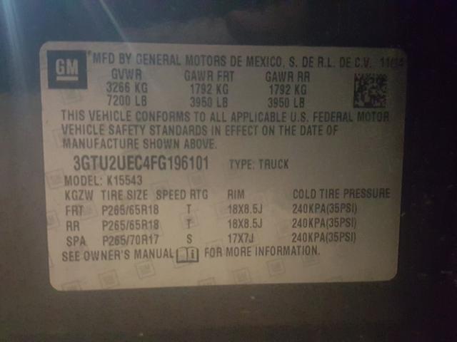 2015 GMC SIERRA K15 3GTU2UEC4FG196101
