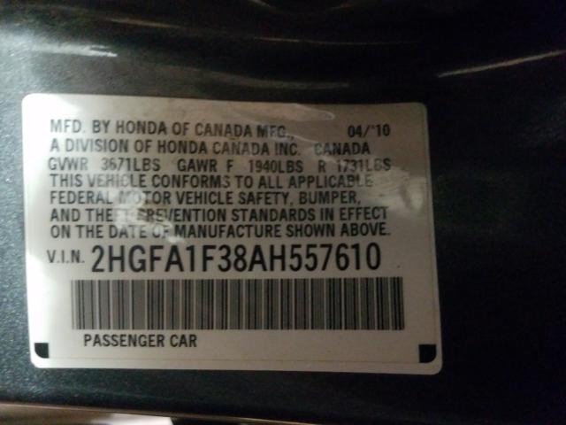 2010 HONDA CIVIC VP 2HGFA1F38AH557610