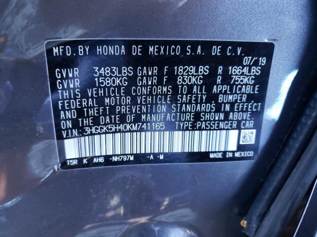 2019 HONDA FIT LX 3HGGK5H40KM741165