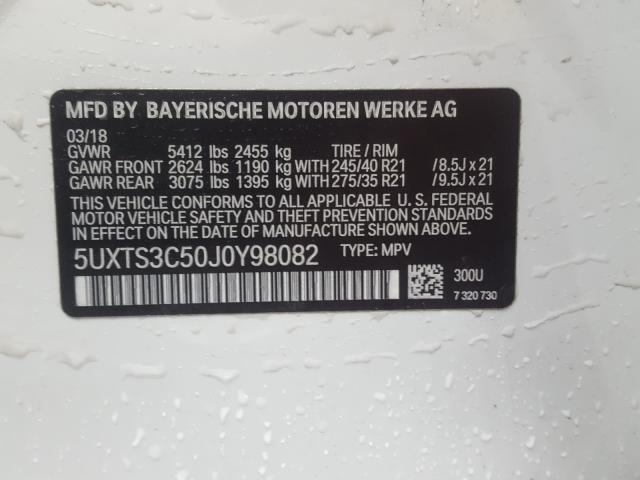 2018 BMW X3 XDRIVEM 5UXTS3C50J0Y98082