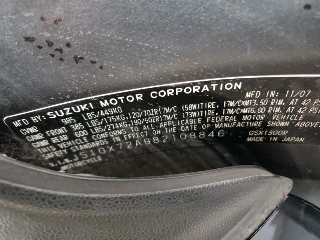 2008 SUZUKI GSX1300 R JS1GX72A982108846