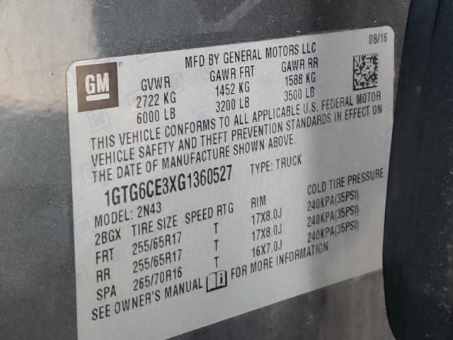 2016 GMC CANYON SLE 1GTG6CE3XG1360527