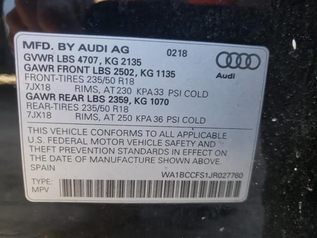 2018 AUDI Q3 PREMIUM WA1BCCFS1JR027760