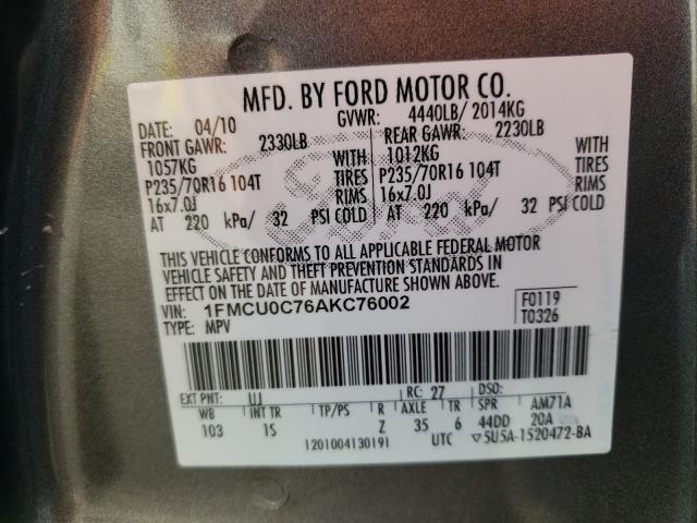2010 FORD ESCAPE XLS 1FMCU0C76AKC76002
