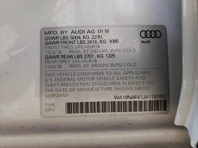 2018 AUDI A4 ALLROAD WA18NAF41JA118763