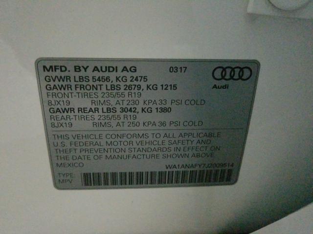 2018 AUDI Q5 PREMIUM WA1ANAFY7J2009514