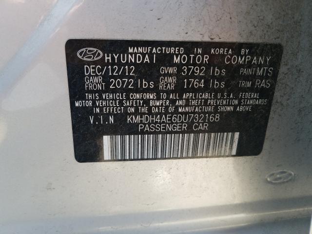 2013 HYUNDAI ELANTRA GL KMHDH4AE6DU732168