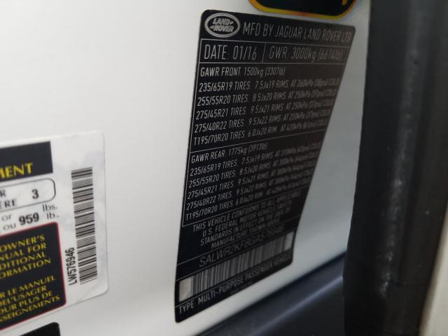 2016 LAND ROVER RANGE ROVE SALWR2KF8GA576946