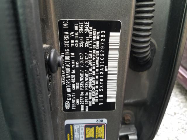 2012 KIA SORENTO BA 5XYKT3A11CG297383
