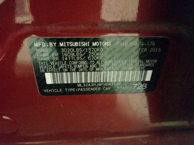 2015 MITSUBISHI MIRAGE DE ML32A3HJ8FH043194