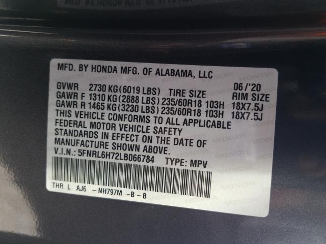 2020 HONDA ODYSSEY EX 5FNRL6H72LB066784