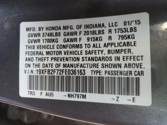 2015 HONDA CIVIC SE 19XFB2F72FE036163