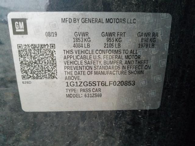 2020 CHEVROLET MALIBU RS 1G1ZG5ST6LF020853