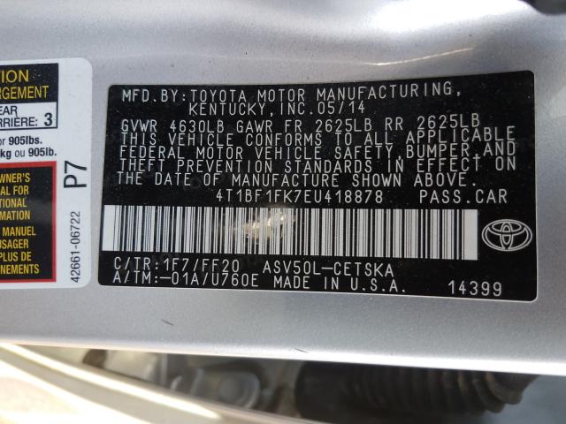 2014 TOYOTA CAMRY L - 4T1BF1FK7EU418878