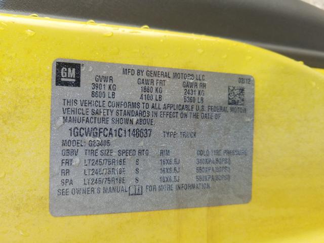 2012 CHEVROLET EXPRESS G2 1GCWGFCA1C1148637
