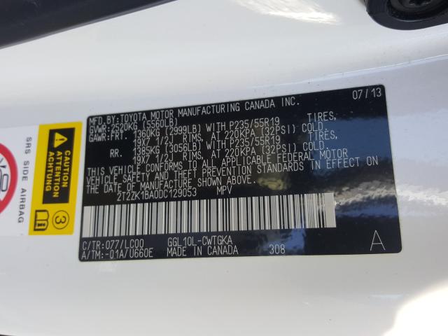 2013 LEXUS RX 350 2T2ZK1BA0DC129053