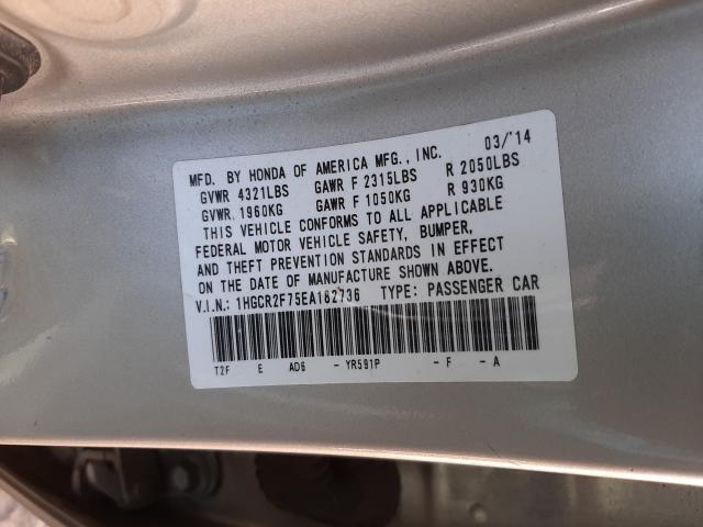 2014 HONDA ACCORD EX 1HGCR2F75EA182736