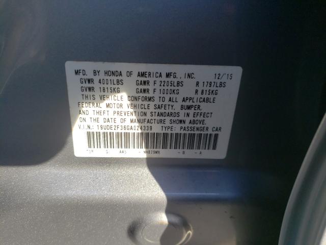 2016 ACURA ILX BASE W 19UDE2F36GA024339