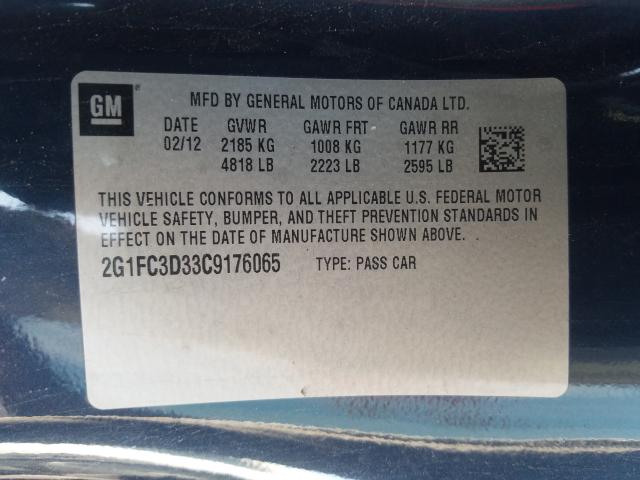 2012 CHEVROLET CAMARO 2G1FC3D33C9176065