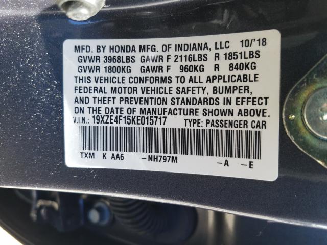 2019 HONDA INSIGHT LX 19XZE4F15KE015717