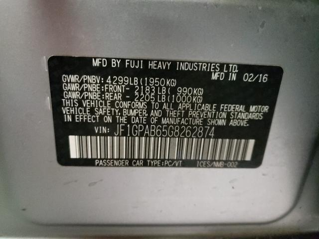 2016 SUBARU IMPREZA PR JF1GPAB65G8262874