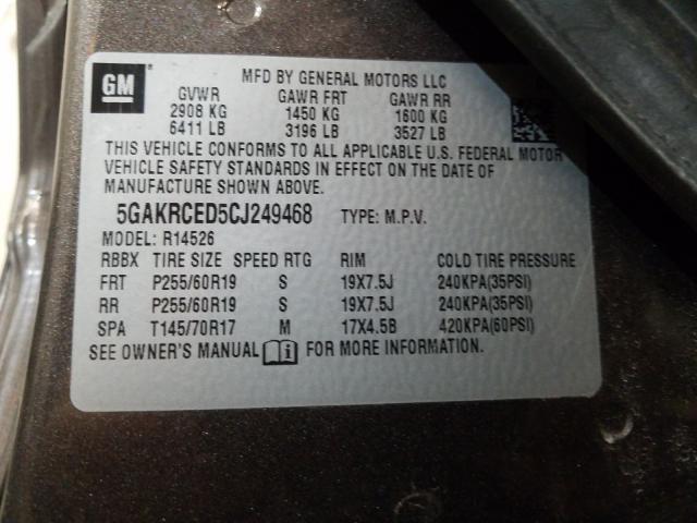 2012 BUICK ENCLAVE 5GAKRCED5CJ249468