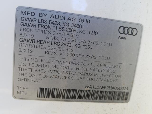 VIN WA1L2AFP2HA050674 2017 Audi Q5, Premium Plus no.10