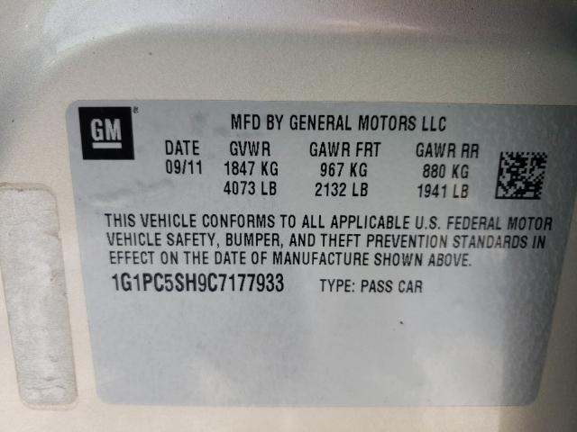 2012 CHEVROLET CRUZE LS 1G1PC5SH9C7177933