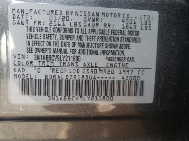 2020 NISSAN SENTRA SV 3N1AB8CV9LY211800