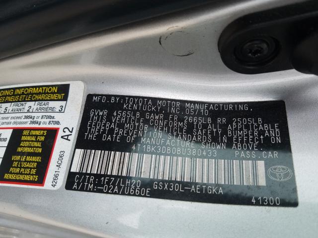 2011 TOYOTA AVALON BAS 4T1BK3DB0BU380433