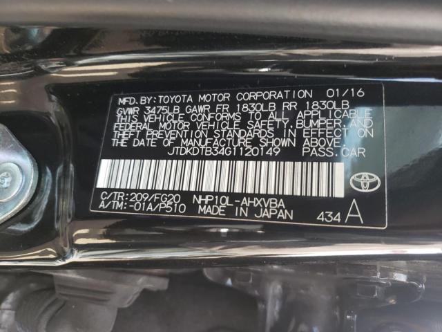2016 TOYOTA PRIUS C JTDKDTB34G1120149