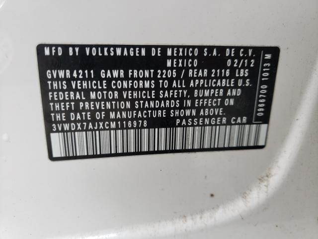 2012 VOLKSWAGEN JETTA SE - 3VWDX7AJXCM116978