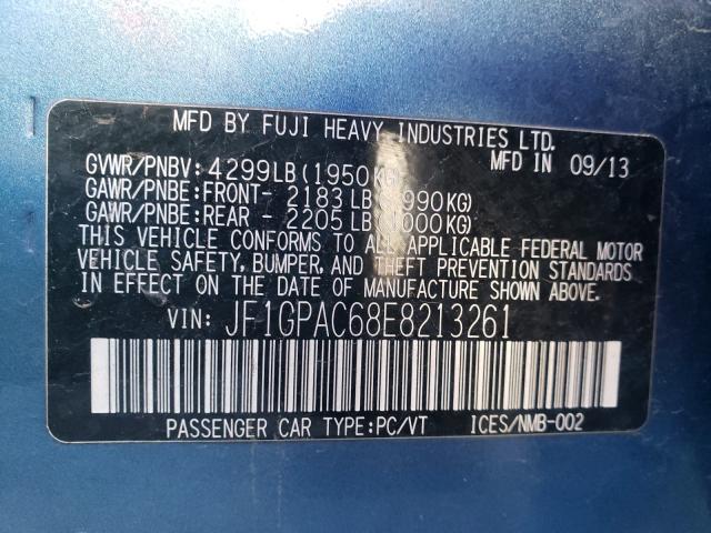 2014 SUBARU IMPREZA PR JF1GPAC68E8213261
