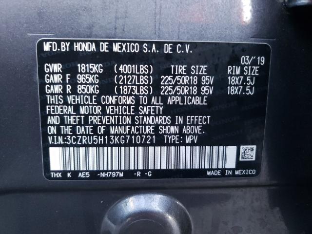 2019 HONDA HR-V SPORT 3CZRU5H13KG710721