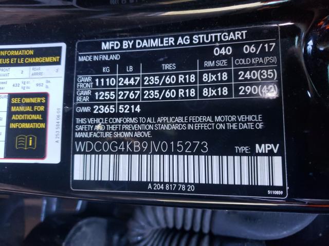 2018 MERCEDES-BENZ GLC 300 4M WDC0G4KB9JV015273