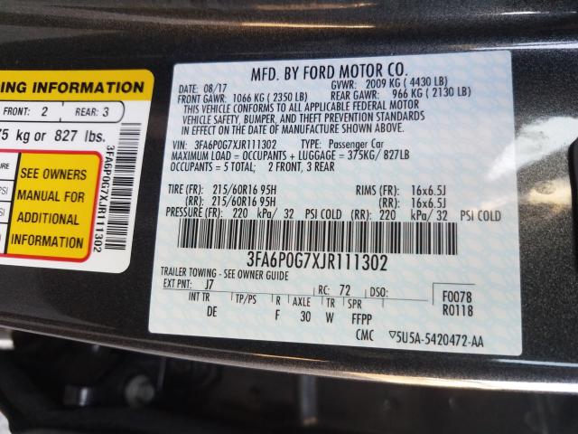 2018 FORD FUSION S - 3FA6P0G7XJR111302