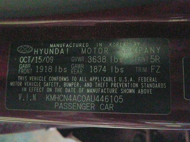 2010 HYUNDAI ACCENT GLS KMHCN4AC0AU446105