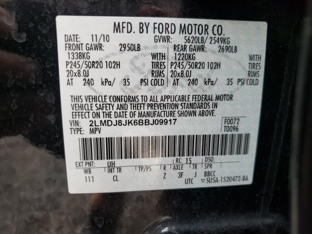 2011 LINCOLN MKX 2LMDJ8JK6BBJ09917